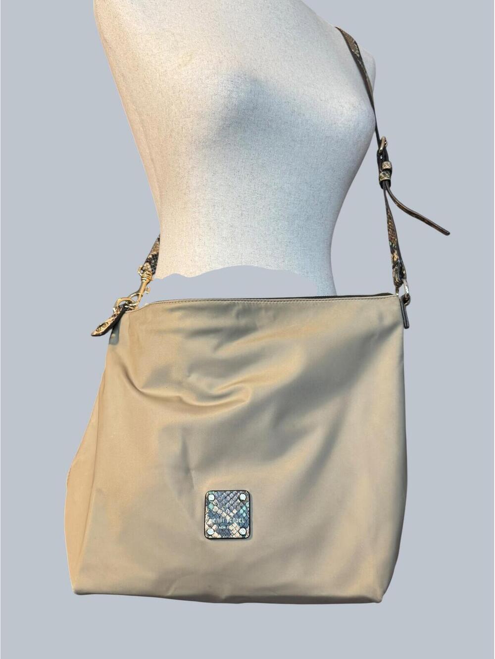 Henri Bendel Beige Nylon Crossbody Shoulder Bag